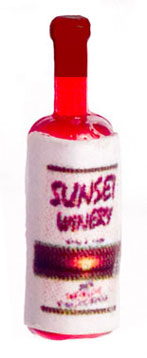Dollhouse Miniature 1/2" Scale: Sunset Red Wine Bottle